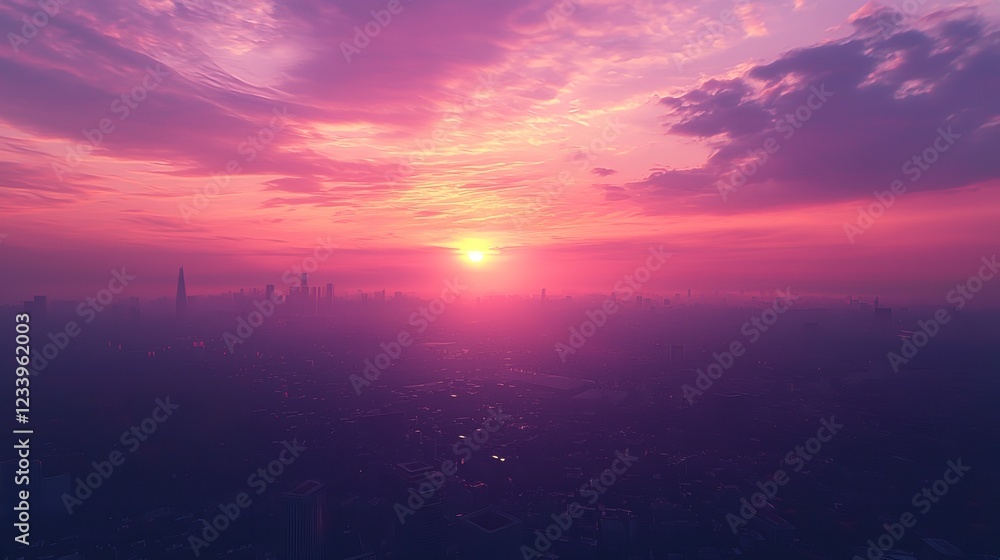 Fototapeta premium City Morning: Sunrise from Tower Perspective