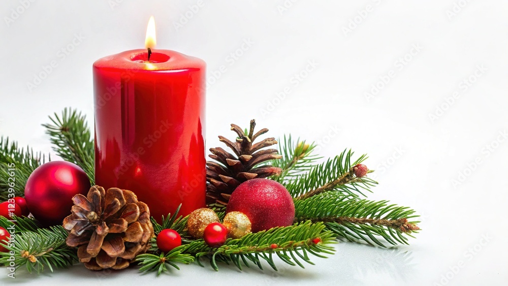 Red Candle Christmas Background with Depth and Atmosphere Red Candle Christmas Background with Depth and Atmosphere