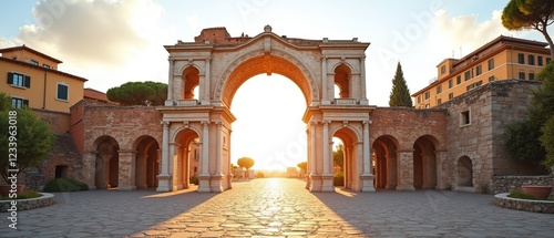 Rimini Arch of Augustus Summertime Sunny Day Scenic View photo