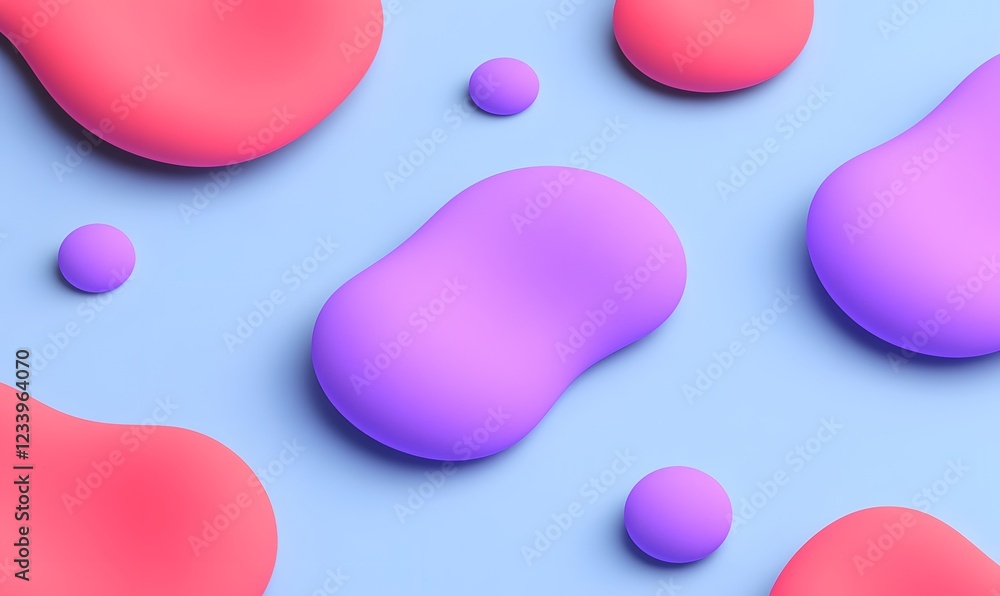 Abstract pastel shapes, fluid forms, light blue background, design element, website banner Abstract pastel shapes, fluid forms, light blue background, design element, website banner
