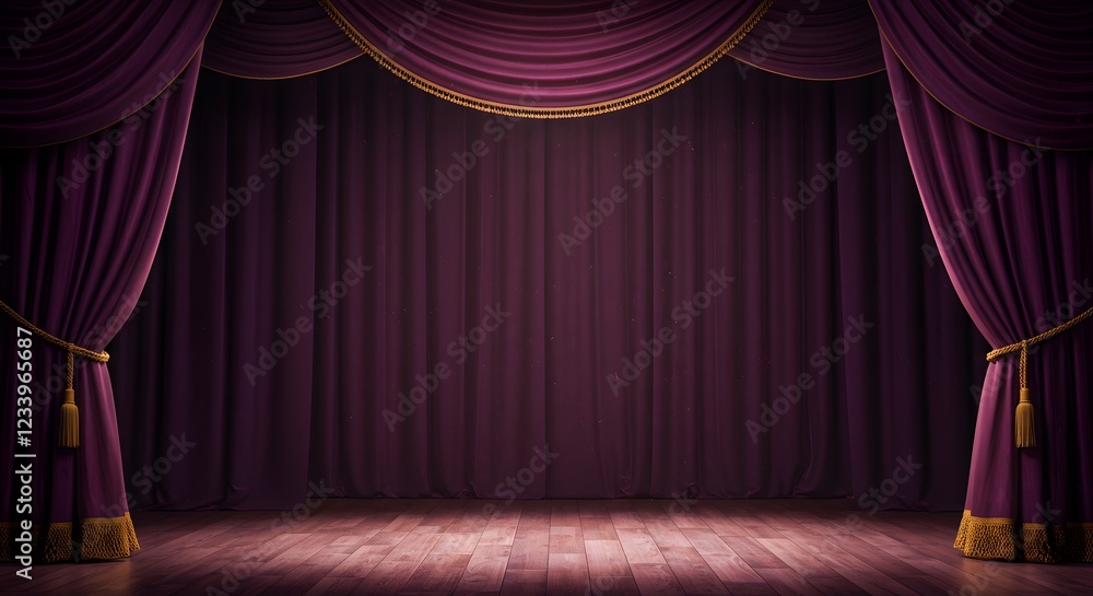 Fototapeta premium stage curtains with spotlight