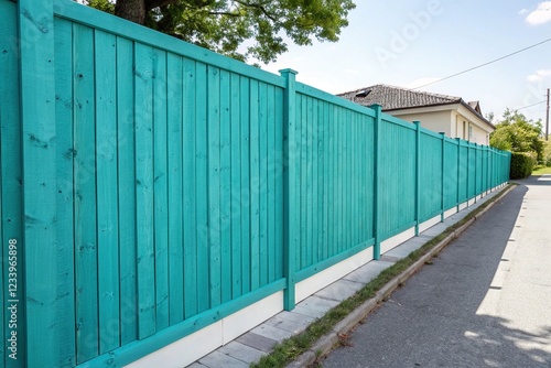 Wallpaper Mural Turquoise Wood Fence Texture, Vertical, Bright, High-Resolution Torontodigital.ca