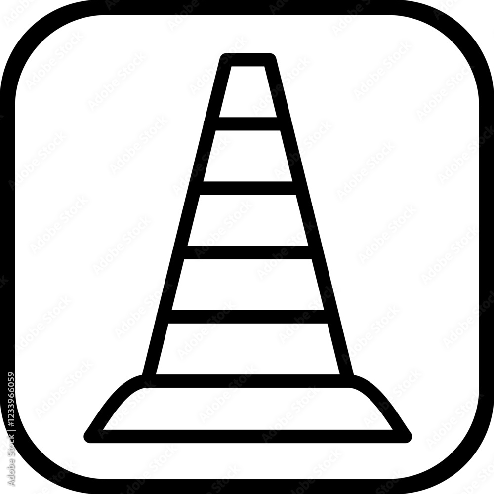Construction cone vector icon style Construction cone vector icon style