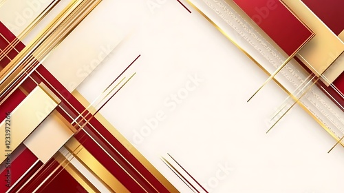 Abstract Gold and Red Geometric Design