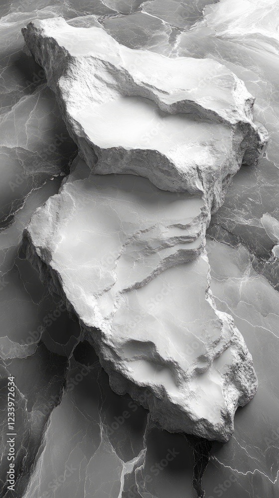 Obraz premium Abstract Rock Formations: Grey Scale
