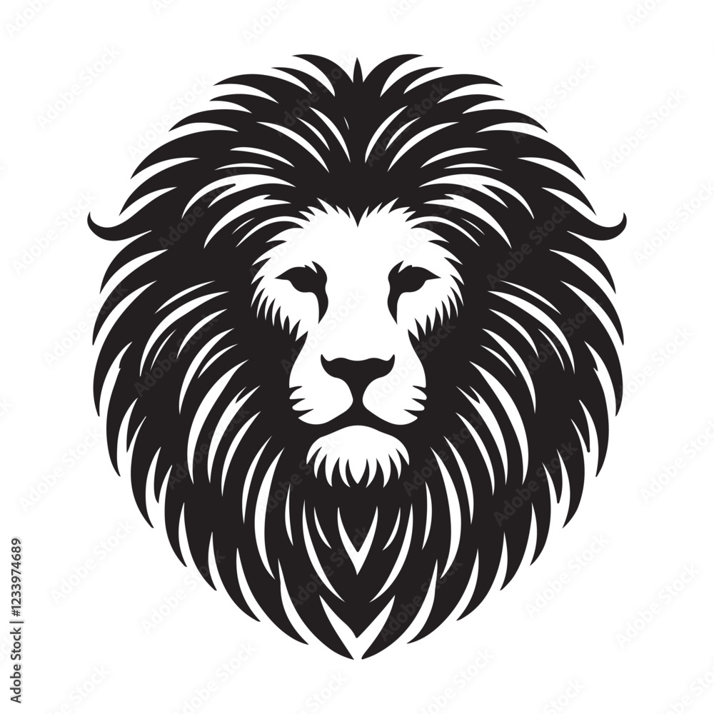 Fototapeta premium Majestic Lion Head Silhouette