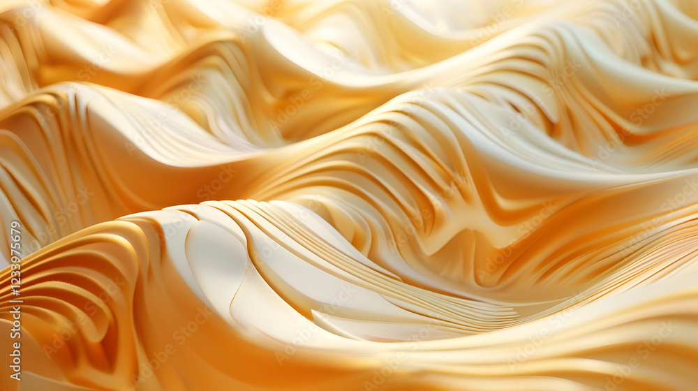 Abstract waves of creamy texture in soft orange hues. Abstract waves of creamy texture in soft orange hues.