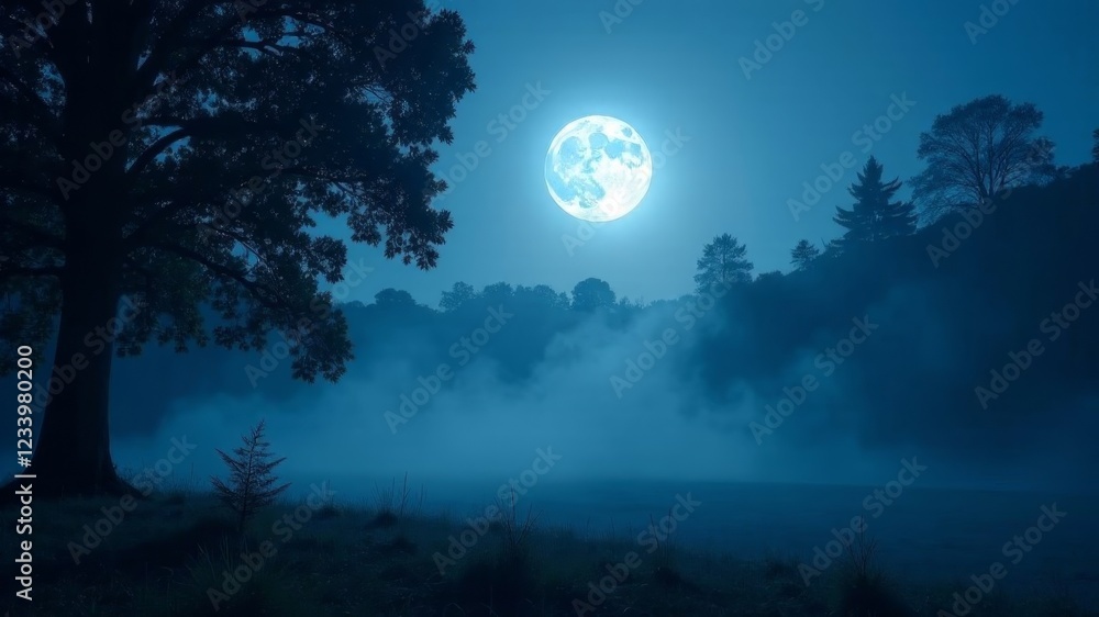 Fototapeta premium dark forest against the moon