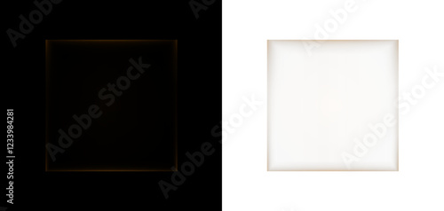 Collection of futuristic hud light gold frame. Technological background. Light glass gold frames square, oval, rectangle, circle. HUD PNG. Vector Illustration.	