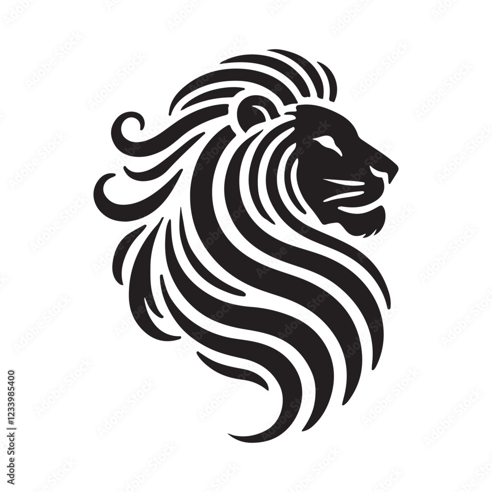 Fototapeta premium lion head silhouette