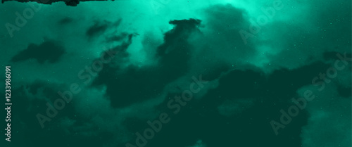 Top-down aerial view of a clean white sandy beach on the shores of a beautiful 