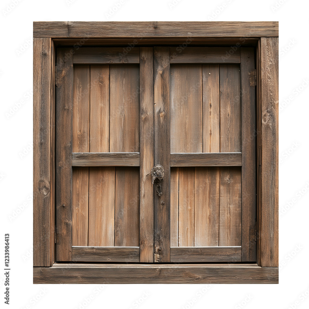 wooden window frame isolated on transparent white background, clipping path wooden window frame isolated on transparent white background, clipping path