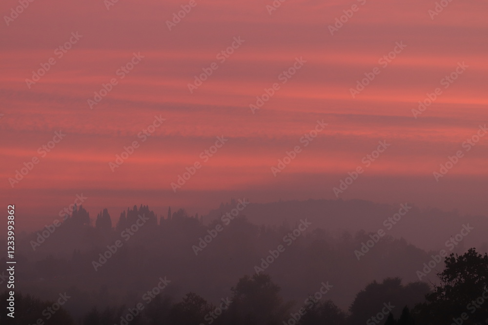 Fototapeta premium panorama con nebbia