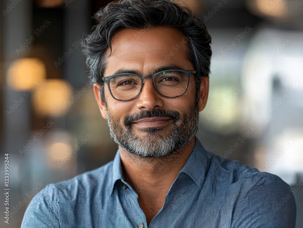 A smiling man with glasses, showcasing confidence and approachability. A smiling man with glasses, showcasing confidence and approachability.