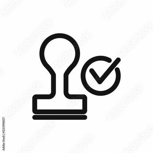 stamp approved icon vector sign
