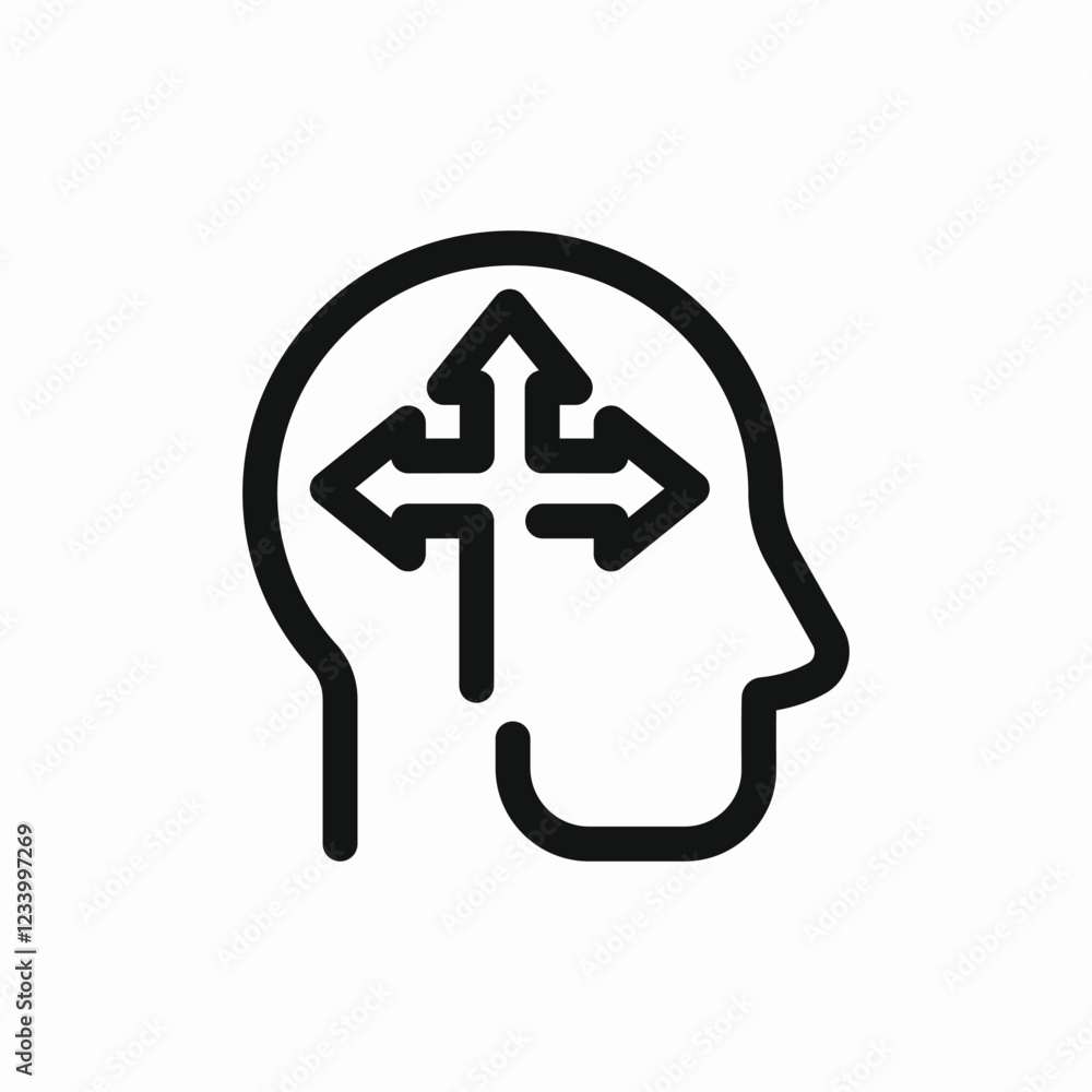 Obraz premium career path direction choice icon vector sign