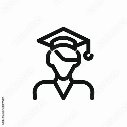 male graduate education cap icon vector sign
