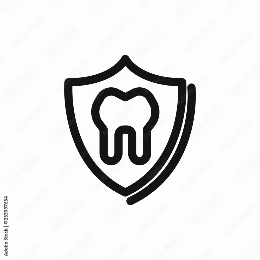dental protection healthcare shield icon vector sign dental protection healthcare shield icon vector sign
