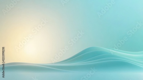 Soothing abstract ocean waves and sun, a serene background for relaxation inspiration