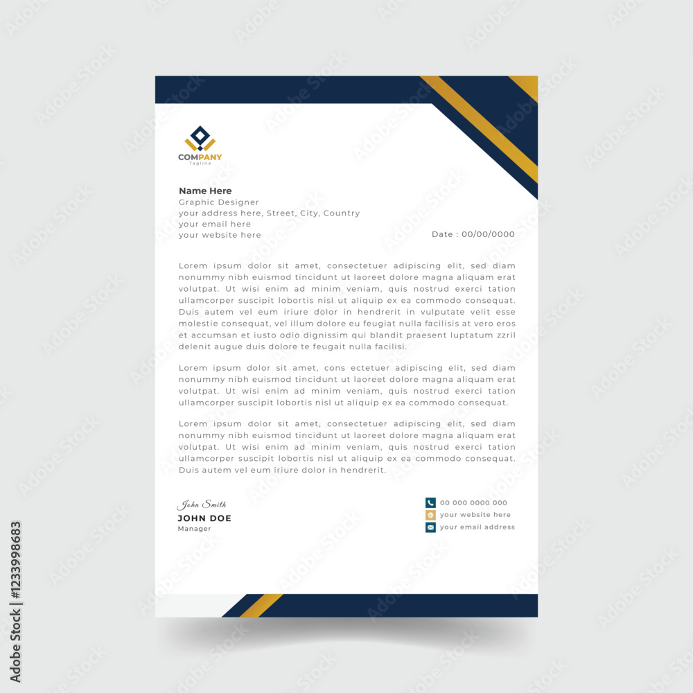 Trendy and Modern Letterhead Template Design
Trendy and Modern Letterhead Template Design