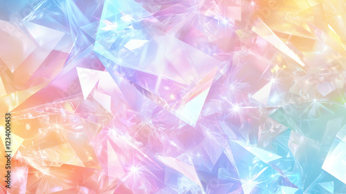 Pastel Crystal Fractals: A mesmerizing abstract image of iridescent pastel crystals, forming a complex and vibrant pattern with a soft, dreamy quality.
