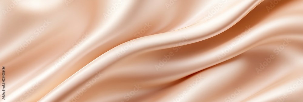 Fototapeta premium Beige Silk Background, Abstract Soft Smooth Wavy Drapery Texture, Elegant Minimalist Design Element