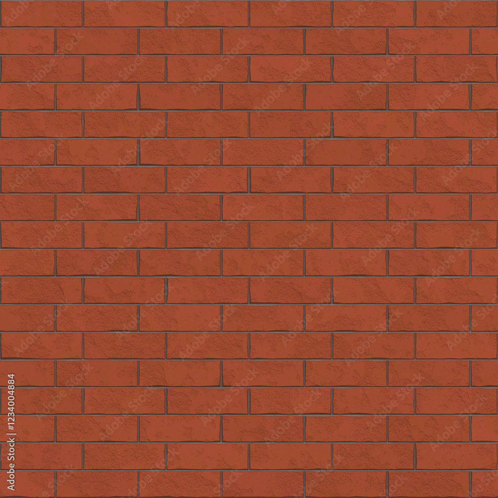 Naklejka premium Dark red brick wall texture. Grunge seamless slanted texture. Neat dark red ceramic brick wall.