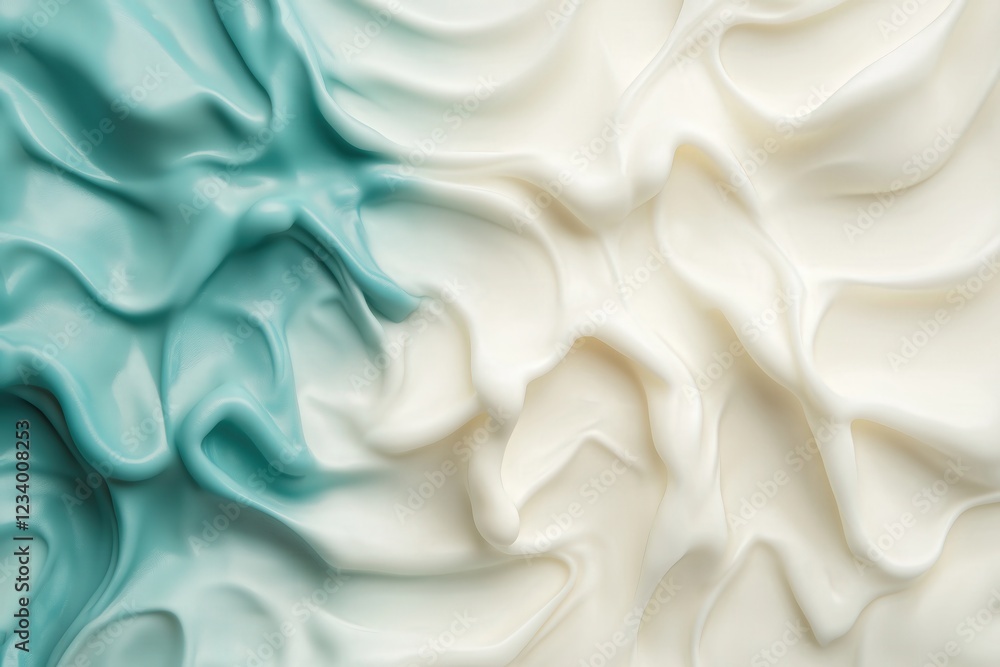 Obraz premium Soft Satin Fabric Texture in White and Teal Gradient