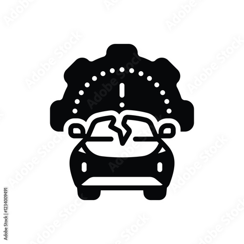 Black solid icon for damage