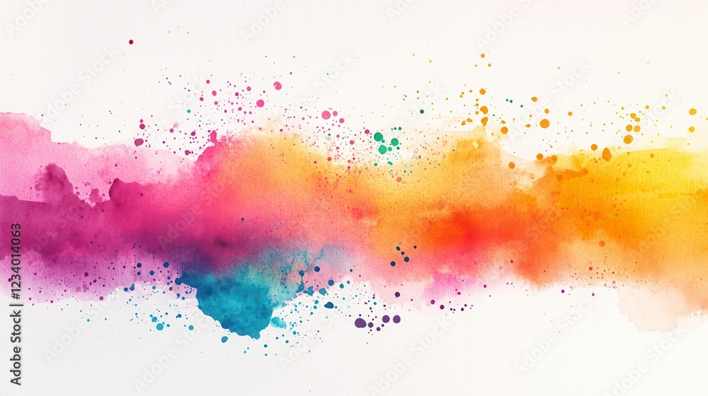 Obraz premium Vibrant Abstract Watercolor Patterns in AI-Driven Artwork
