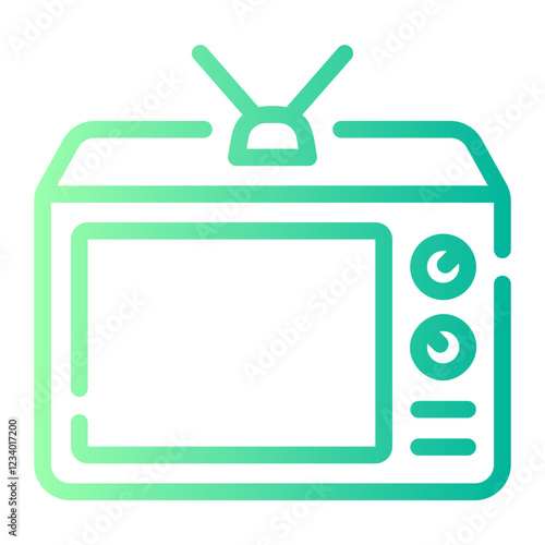 television Line Gradient Icon