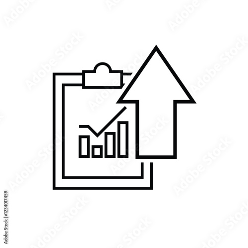 finance icon. financial development vector on white background. rising or strengthening graph. investment, healthy economy. Line design style