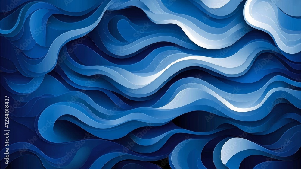 Seamless Flowing Lines, Abstract Background with Blue Waves, Dynamic Liquid Shapes, Banner Seamless Flowing Lines, Abstract Background with Blue Waves, Dynamic Liquid Shapes, Banner