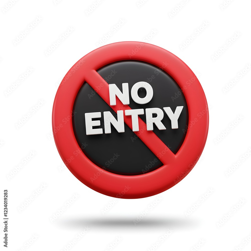 No Entry Sign Board in White Background No Entry Sign Board in White Background
