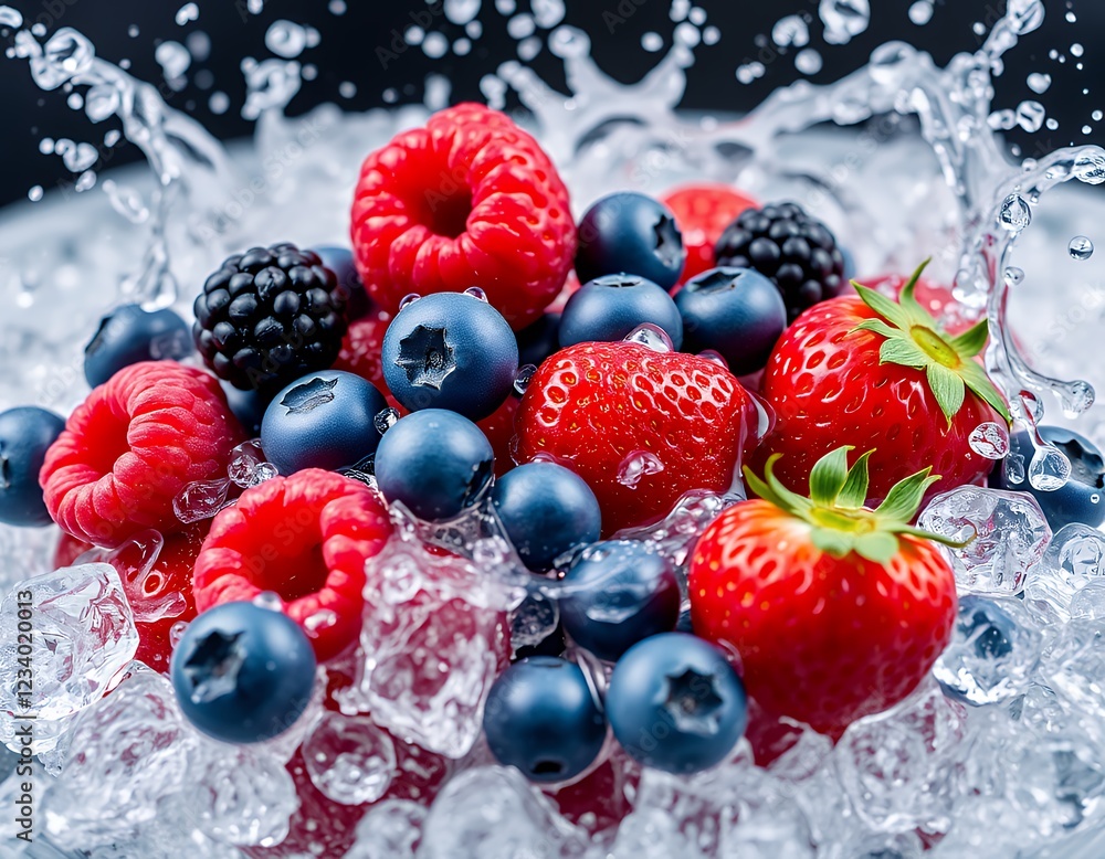 Refreshing Berry Splash: A Delightful Mix of Strawberries, Raspberries, and Blueberries Refreshing Berry Splash: A Delightful Mix of Strawberries, Raspberries, and Blueberries
