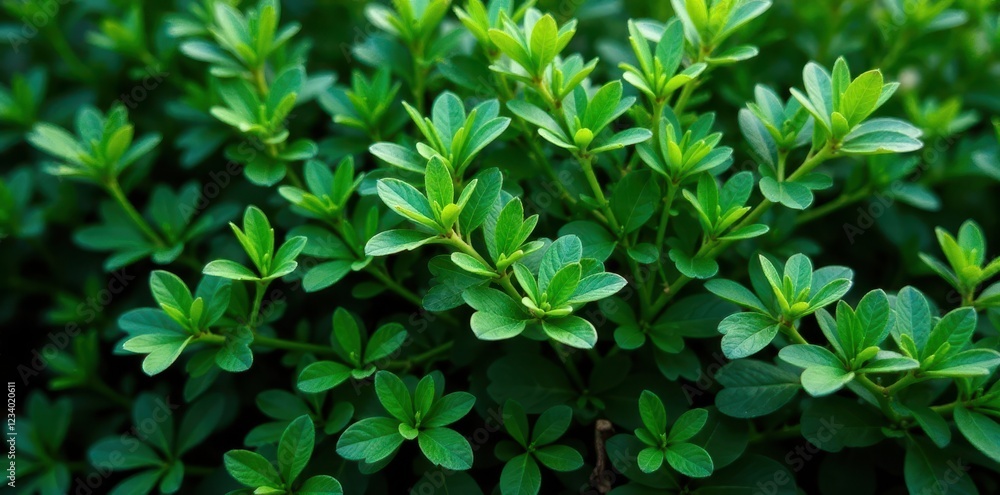 Obraz premium Dense emerald bush, rich texture, natural setting , photo, outdoor