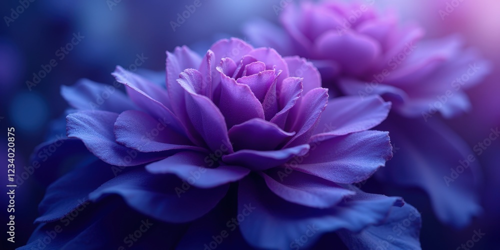 Fototapeta premium A stunning purple blossom radiates vibrancy with its richly hued petals, transitioning from deep to light purple at the center