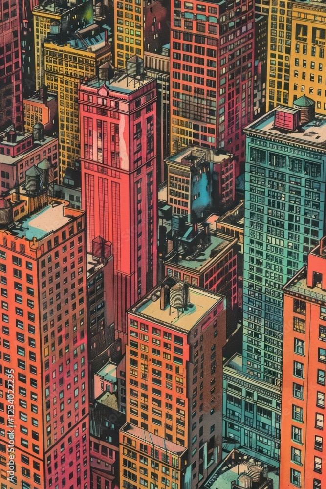 Obraz premium The buildings are brightly coloured architecture cityscape outdoors.