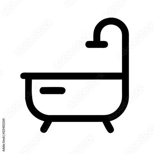 Bathtub Vector Icon for Bathroom and Relaxation Representation