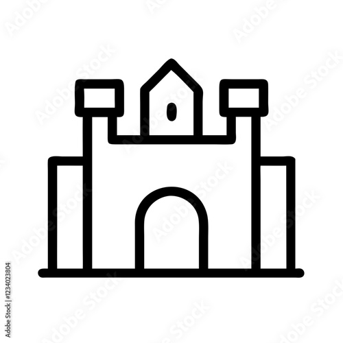 Castle Vector Icon for Architecture and Historical Representation