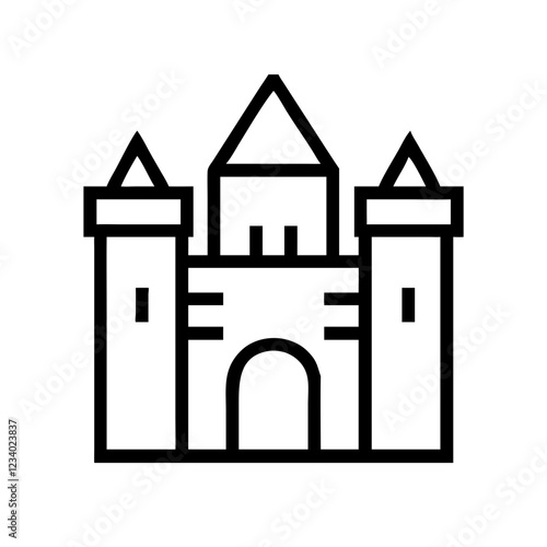 Castle Vector Icon for Architecture and Historical Representation