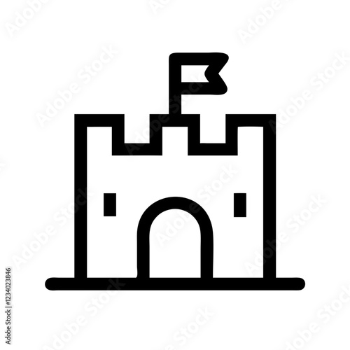 Castle Vector Icon for Architecture and Historical Representation