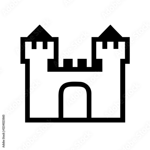 Castle Vector Icon for Architecture and Historical Representation