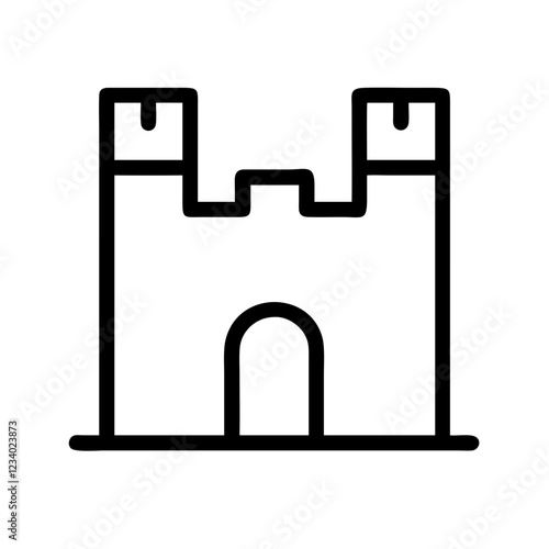 Castle Vector Icon for Architecture and Historical Representation