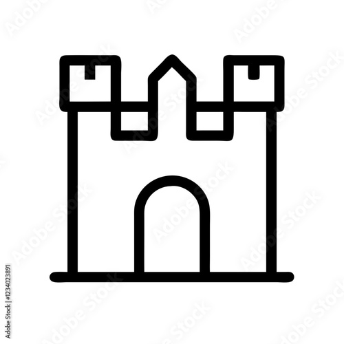 Castle Vector Icon for Architecture and Historical Representation