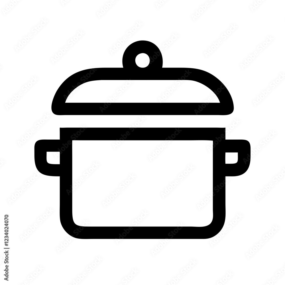 Obraz premium Cooking Pot Vector Icon for Kitchen and Culinary Representation