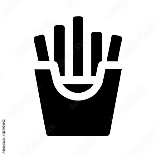 French Fries Vector Icon for Fast Food and Snack Representation