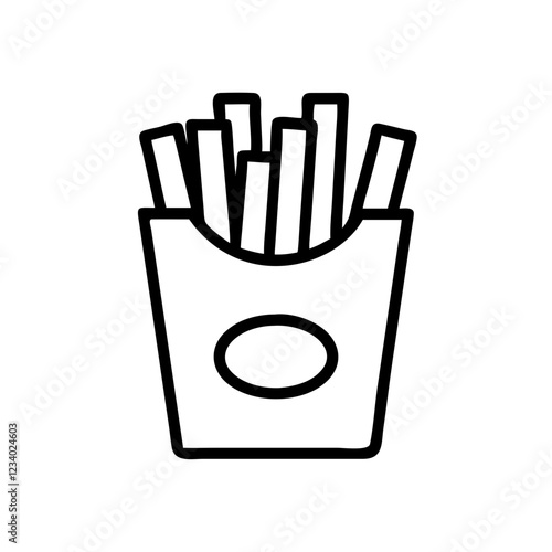 French Fries Vector Icon for Fast Food and Snack Representation