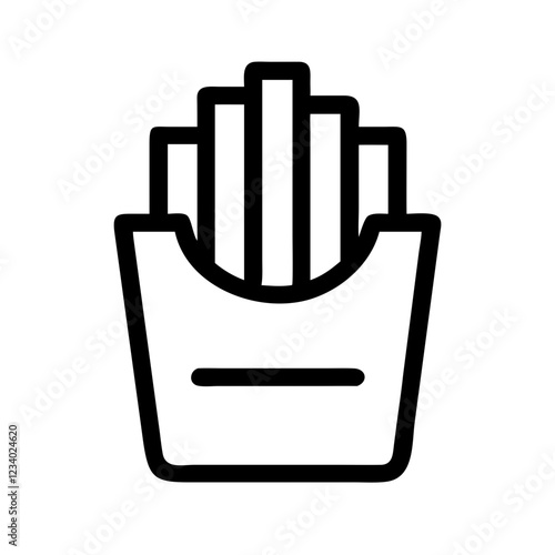 French Fries Vector Icon for Fast Food and Snack Representation