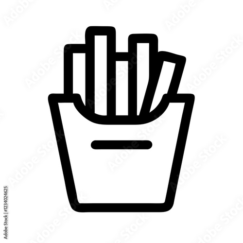 French Fries Vector Icon for Fast Food and Snack Representation